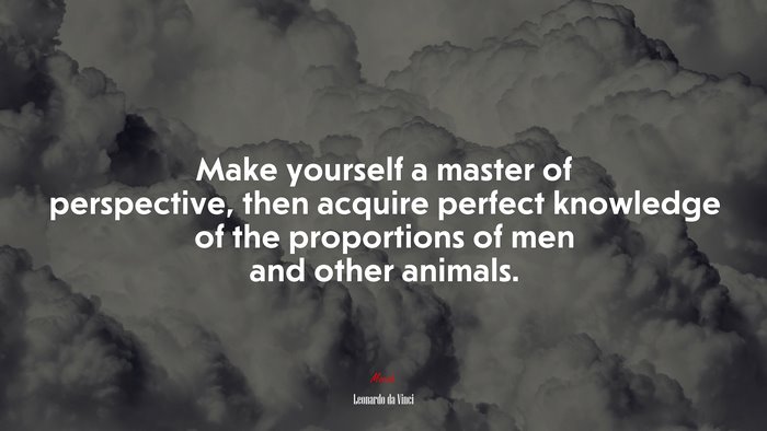 Make yourself a master of perspective, then acquire perfect knowledge of the proportions of men and other animals. | Leonardo da Vinci quote