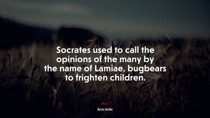 Socrates used to call the opinions of the many by the name of Lamiae, bugbears to frighten children. | Marcus Aurelius quote