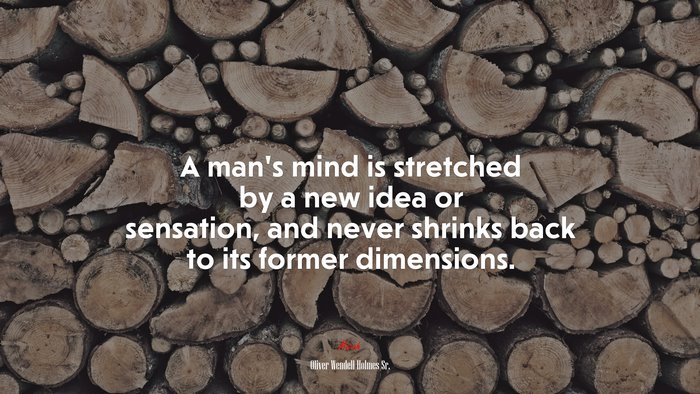 A man’s mind is stretched by a new idea or sensation, and never shrinks back to its former dimensions. | Oliver Wendell Holmes Sr. quote