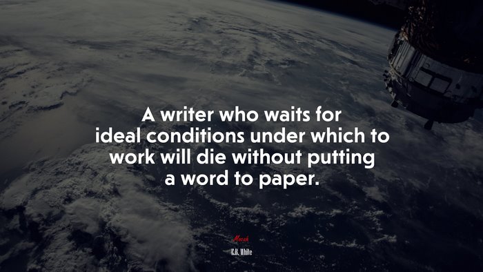 A writer who waits for ideal conditions under which to work will die without putting a word to paper. | E.B. White quote