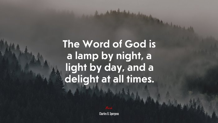 The Word of God is a lamp by night, a light by day, and a delight at all times. | Charles H. Spurgeon quote