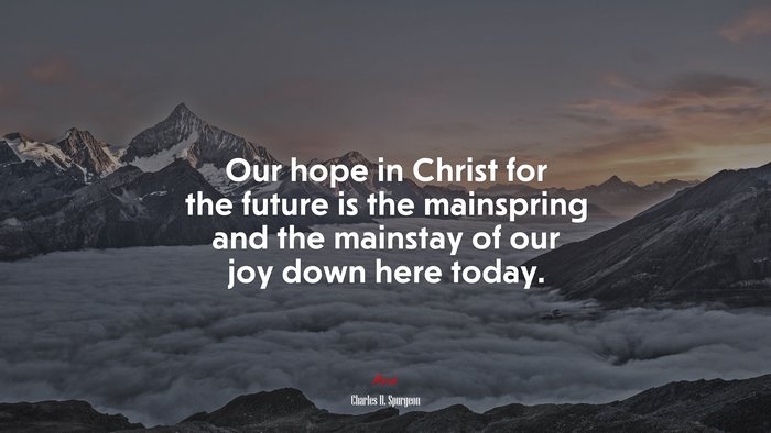 Our hope in Christ for the future is the mainspring and the mainstay of our joy down here today. | Charles H. Spurgeon quote