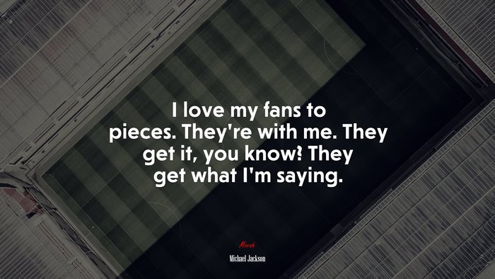 I love my fans to pieces. They’re with me. They get it, you know? They get what I’m saying. | Michael Jackson quote