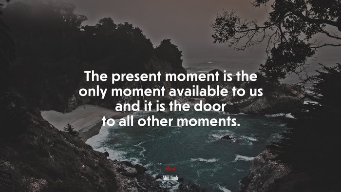 The present moment is the only moment available to us and it is the door to all other moments. | Nhat Hanh quote