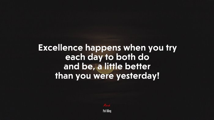 Excellence happens when you try each day to both do and be, a little better than you were yesterday! | Pat Riley quote