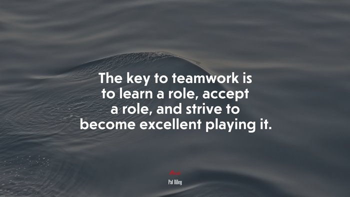 The key to teamwork is to learn a role, accept a role, and strive to become excellent playing it. | Pat Riley quote