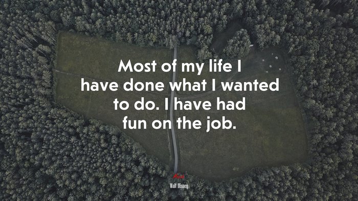 Most of my life I have done what I wanted to do. I have had fun on the job. | Walt Disney quote