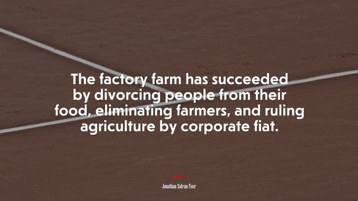 The factory farm has succeeded by divorcing people from their food, eliminating farmers, and ruling agriculture by corporate fiat. | Jonathan Safran Foer quote