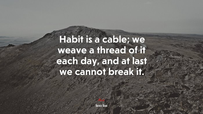 Habit is a cable; we weave a thread of it each day, and at last we cannot break it. | Horace Mann quote