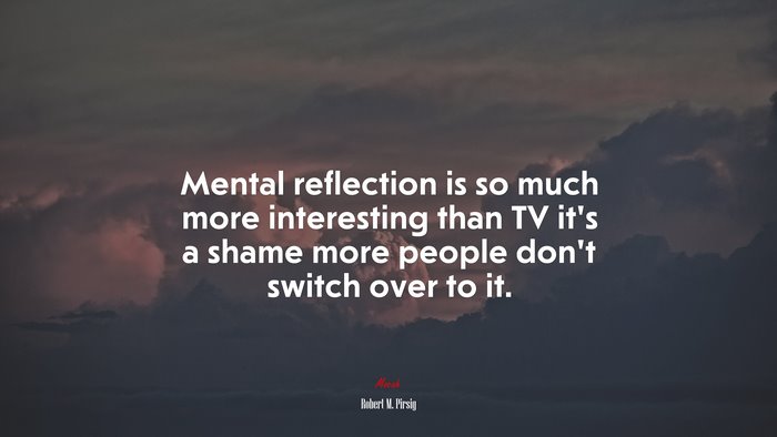 Mental reflection is so much more interesting than TV it’s a shame more people don’t switch over to it. | Robert M. Pirsig quote