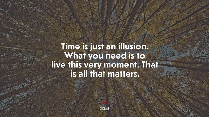Time is just an illusion. What you need is to live this very moment. That is all that matters. | Elif Shafak quote