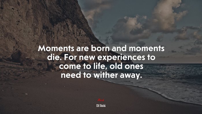 Moments are born and moments die. For new experiences to come to life, old ones need to wither away. | Elif Shafak quote