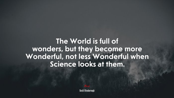 The World is full of wonders, but they become more Wonderful, not less Wonderful when Science looks at them. | David Attenborough quote