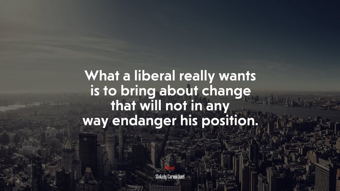 What a liberal really wants is to bring about change that will not in any way endanger his position. | Stokely Carmichael quote
