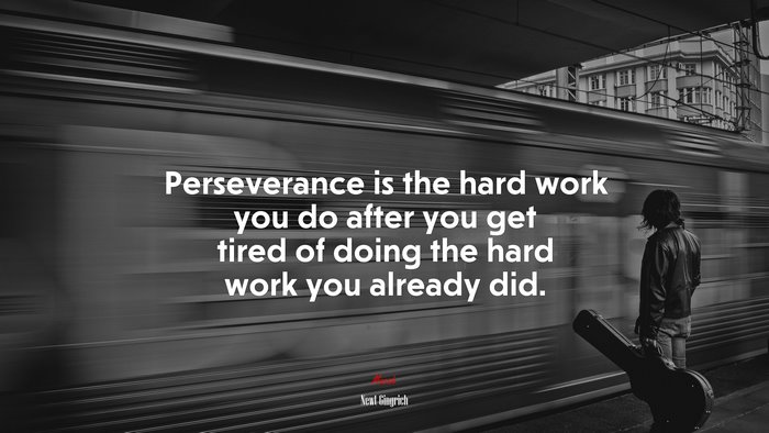 Perseverance is the hard work you do after you get tired of doing the hard work you already did. | Newt Gingrich quote