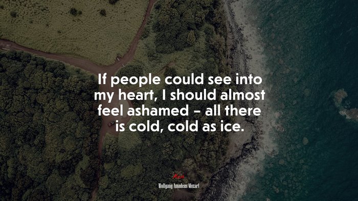 If people could see into my heart, I should almost feel ashamed – all there is cold, cold as ice. | Wolfgang Amadeus Mozart quote