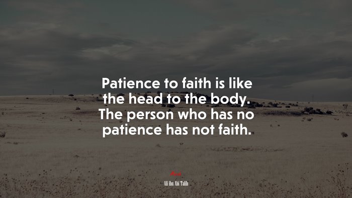 Patience to faith is like the head to the body. The person who has no patience has not faith. | Ali ibn Abi Talib quote