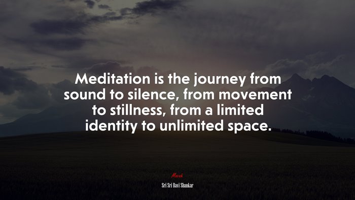 Meditation is the journey from sound to silence, from movement to stillness, from a limited identity to unlimited space. | Sri Sri Ravi Shankar quote