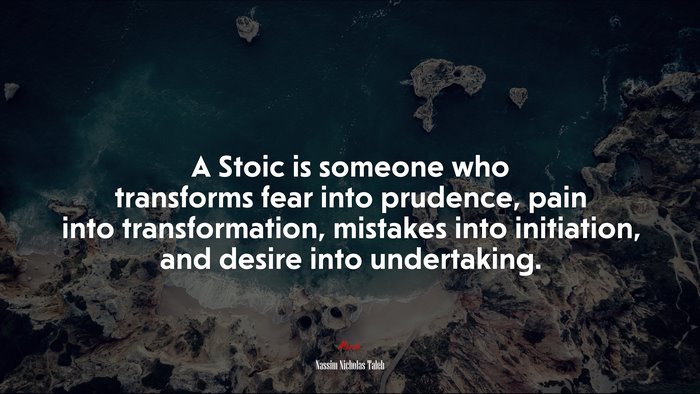 A Stoic is someone who transforms fear into prudence, pain into transformation, mistakes into initiation, and desire into undertaking. | Nassim Nicholas Taleb quote