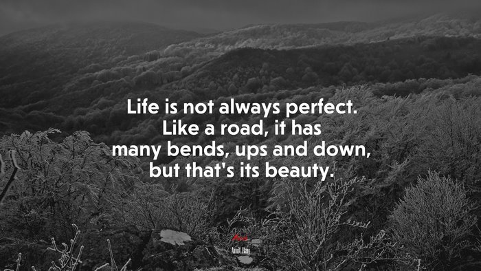 Life is not always perfect. Like a road, it has many bends, ups and down, but that’s its beauty. | Amit Ray quote
