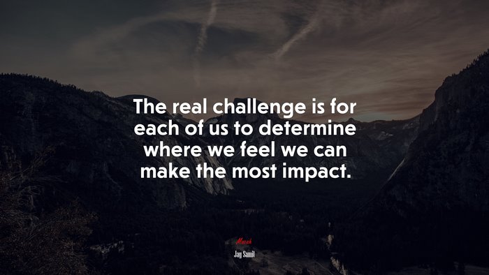 The real challenge is for each of us to determine where we feel we can make the most impact. | Jay Samit quote