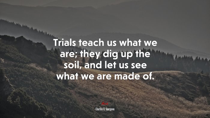 Trials teach us what we are; they dig up the soil, and let us see what we are made of. | Charles H. Spurgeon quote