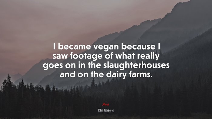 I became vegan because I saw footage of what really goes on in the slaughterhouses and on the dairy farms. | Ellen DeGeneres quote