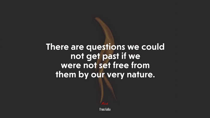 There are questions we could not get past if we were not set free from them by our very nature. | Franz Kafka quote