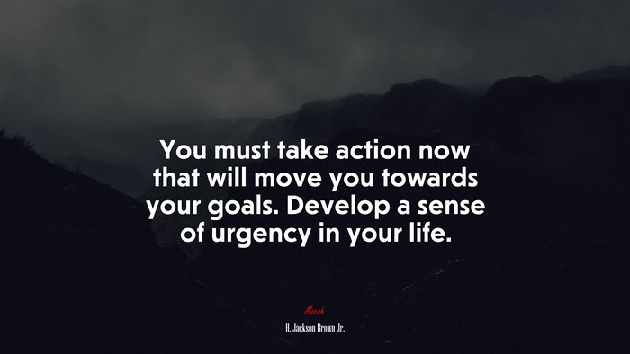 You must take action now that will move you towards your goals. Develop a sense of urgency in your life. | H. Jackson Brown Jr. quote