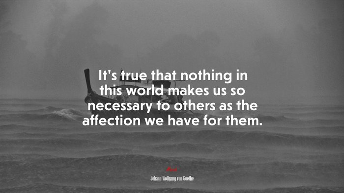 It’s true that nothing in this world makes us so necessary to others as the affection we have for them. | Johann Wolfgang von Goethe quote
