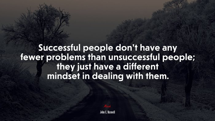Successful people don’t have any fewer problems than unsuccessful people; they just have a different mindset in dealing with them. | John C. Maxwell quote