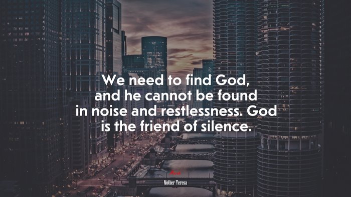 We need to find God, and he cannot be found in noise and restlessness. God is the friend of silence. | Mother Teresa quote