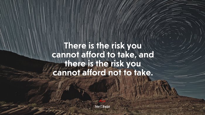 There is the risk you cannot afford to take, and there is the risk you cannot afford not to take. | Peter F. Drucker quote