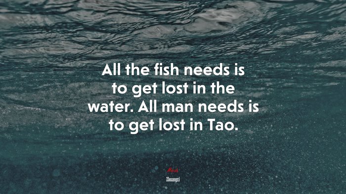 All the fish needs is to get lost in the water. All man needs is to get lost in Tao. | Zhuangzi quote