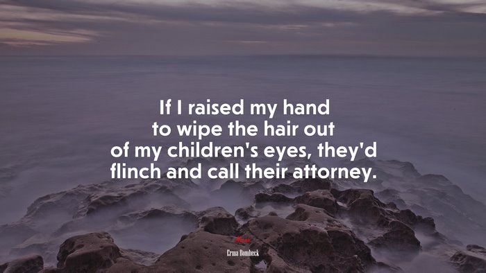 If I raised my hand to wipe the hair out of my children’s eyes, they’d flinch and call their attorney. | Erma Bombeck quote