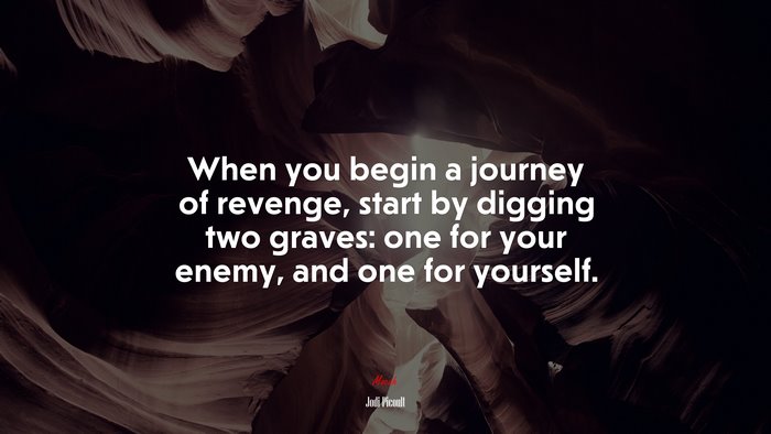 When you begin a journey of revenge, start by digging two graves: one for your enemy, and one for yourself. | Jodi Picoult quote