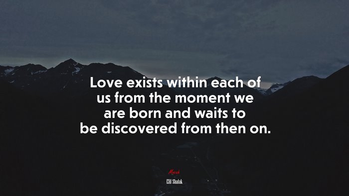 Love exists within each of us from the moment we are born and waits to be discovered from then on. | Elif Shafak quote