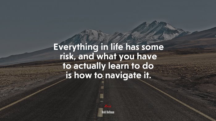 Everything in life has some risk, and what you have to actually learn to do is how to navigate it. | Reid Hoffman quote
