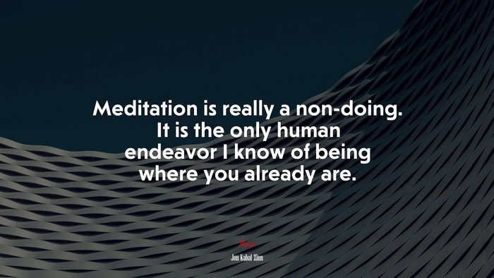 Meditation is really a non-doing. It is the only human endeavor I know of being where you already are. | Jon Kabat-Zinn quote