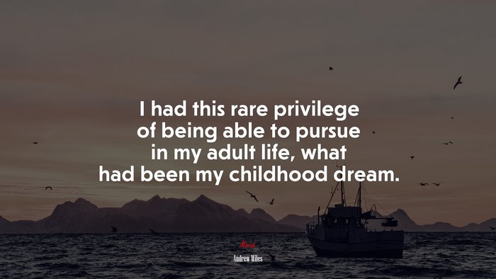 I had this rare privilege of being able to pursue in my adult life, what had been my childhood dream. | Andrew Wiles quote