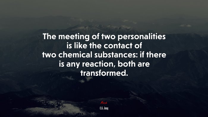 The meeting of two personalities is like the contact of two chemical substances: if there is any reaction, both are transformed. | C.G. Jung quote