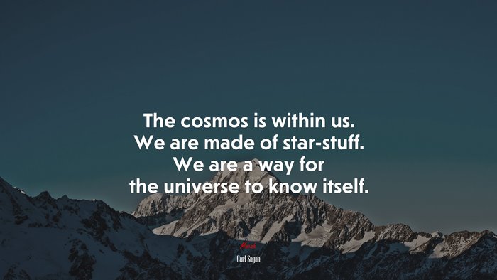 The cosmos is within us. We are made of star-stuff. We are a way for the universe to know itself. | Carl Sagan quote