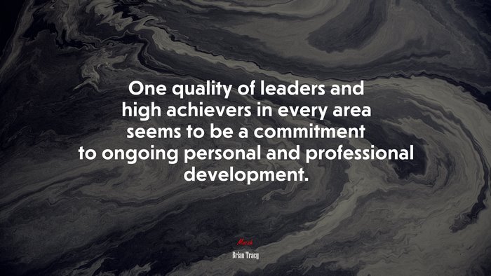 One quality of leaders and high achievers in every area seems to be a commitment to ongoing personal and professional development. | Brian Tracy quote