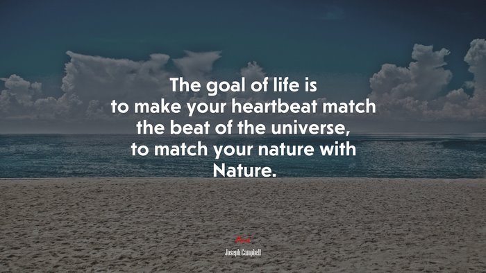 The goal of life is to make your heartbeat match the beat of the universe, to match your nature with Nature. | Joseph Campbell quote