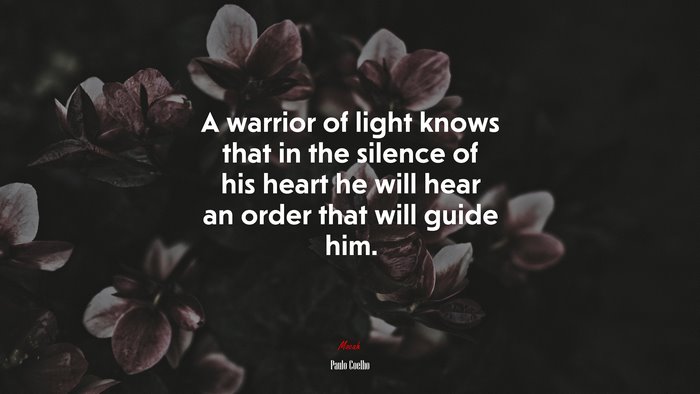 A warrior of light knows that in the silence of his heart he will hear an order that will guide him. | Paulo Coelho quote