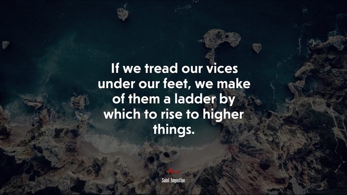 If we tread our vices under our feet, we make of them a ladder by which to rise to higher things. | Saint Augustine quote