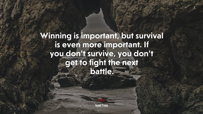 Winning is important, but survival is even more important. If you don’t survive, you don’t get to fight the next battle. | Donald Trump quote