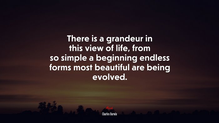 There is a grandeur in this view of life, from so simple a beginning endless forms most beautiful are being evolved. | Charles Darwin quote