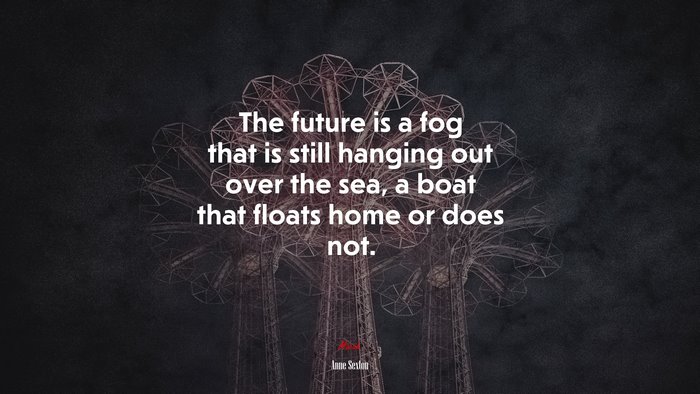 The future is a fog that is still hanging out over the sea, a boat that floats home or does not. | Anne Sexton quote