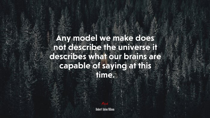 Any model we make does not describe the universe it describes what our brains are capable of saying at this time. | Robert Anton Wilson quote